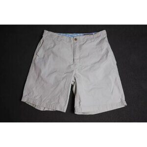 Vineyard Vines Chino Short Men 36 Beige Flat Front Belt Loop Slash Pocket Cotton